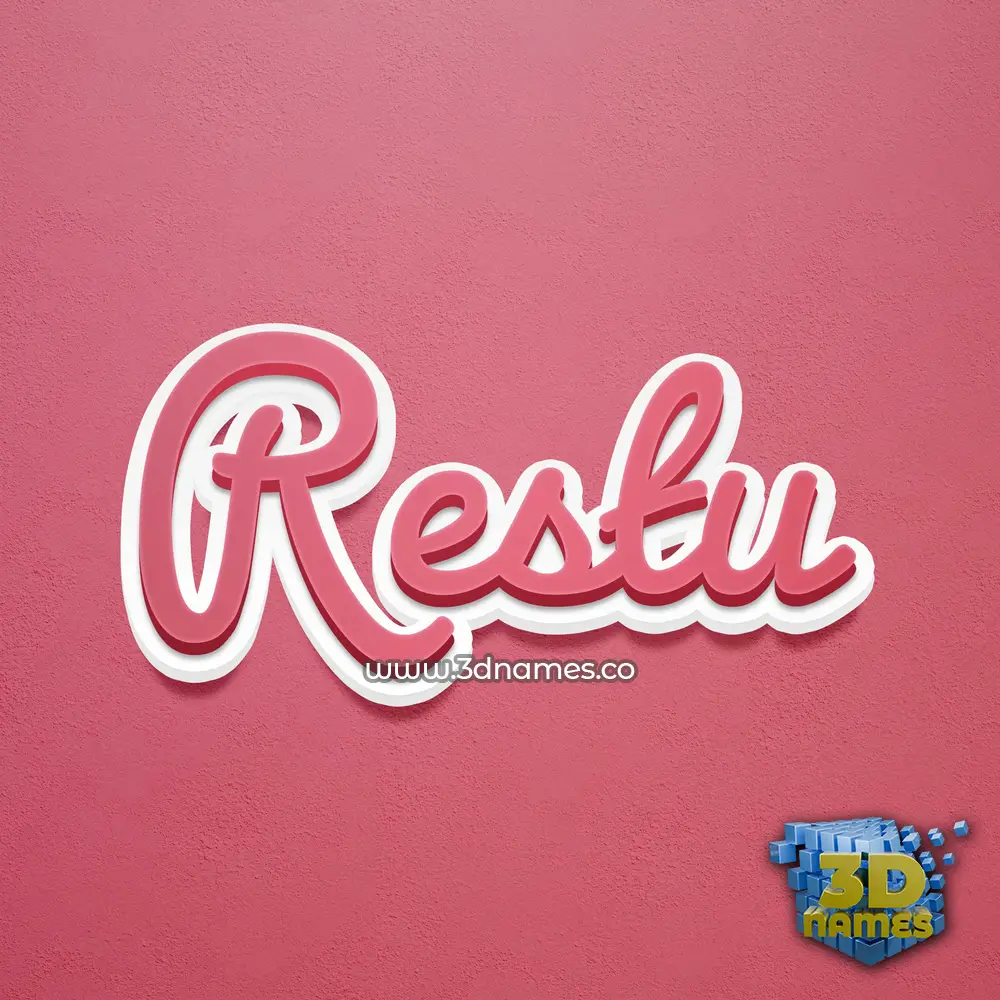 restu in Red Scribble style - 3D name wallpaper