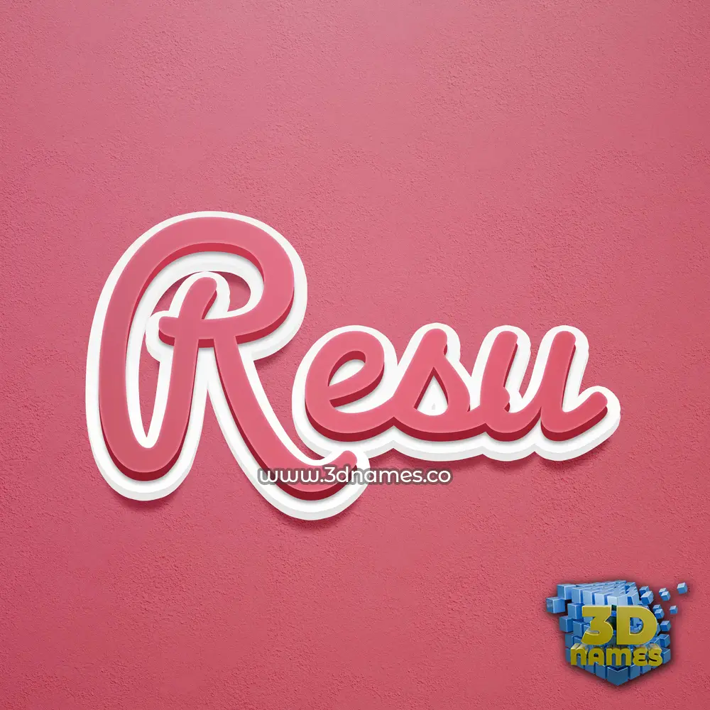 resu in Red Scribble style - 3D name wallpaper