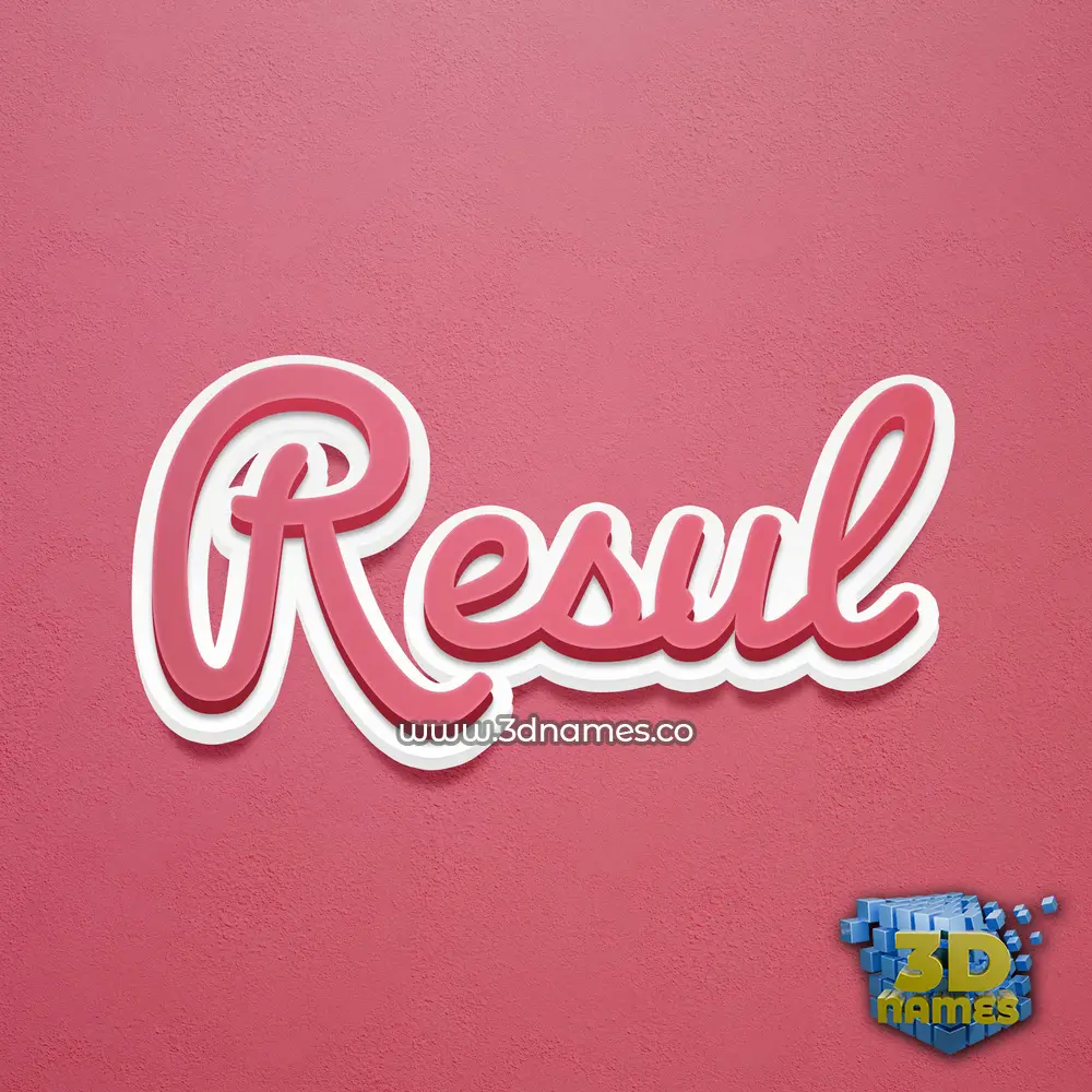 resul in Red Scribble style - 3D name wallpaper