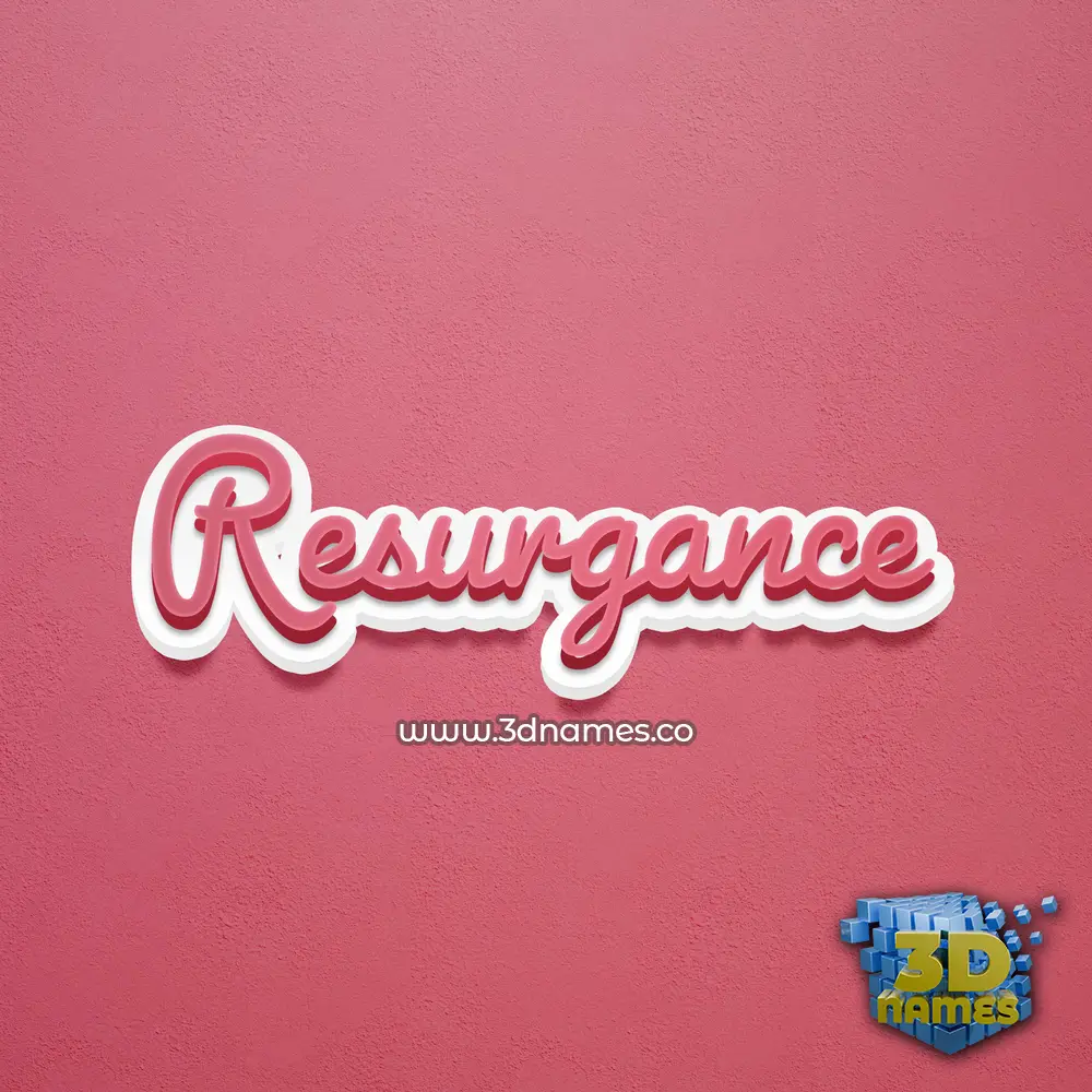 resurgance in Red Scribble style - 3D name wallpaper