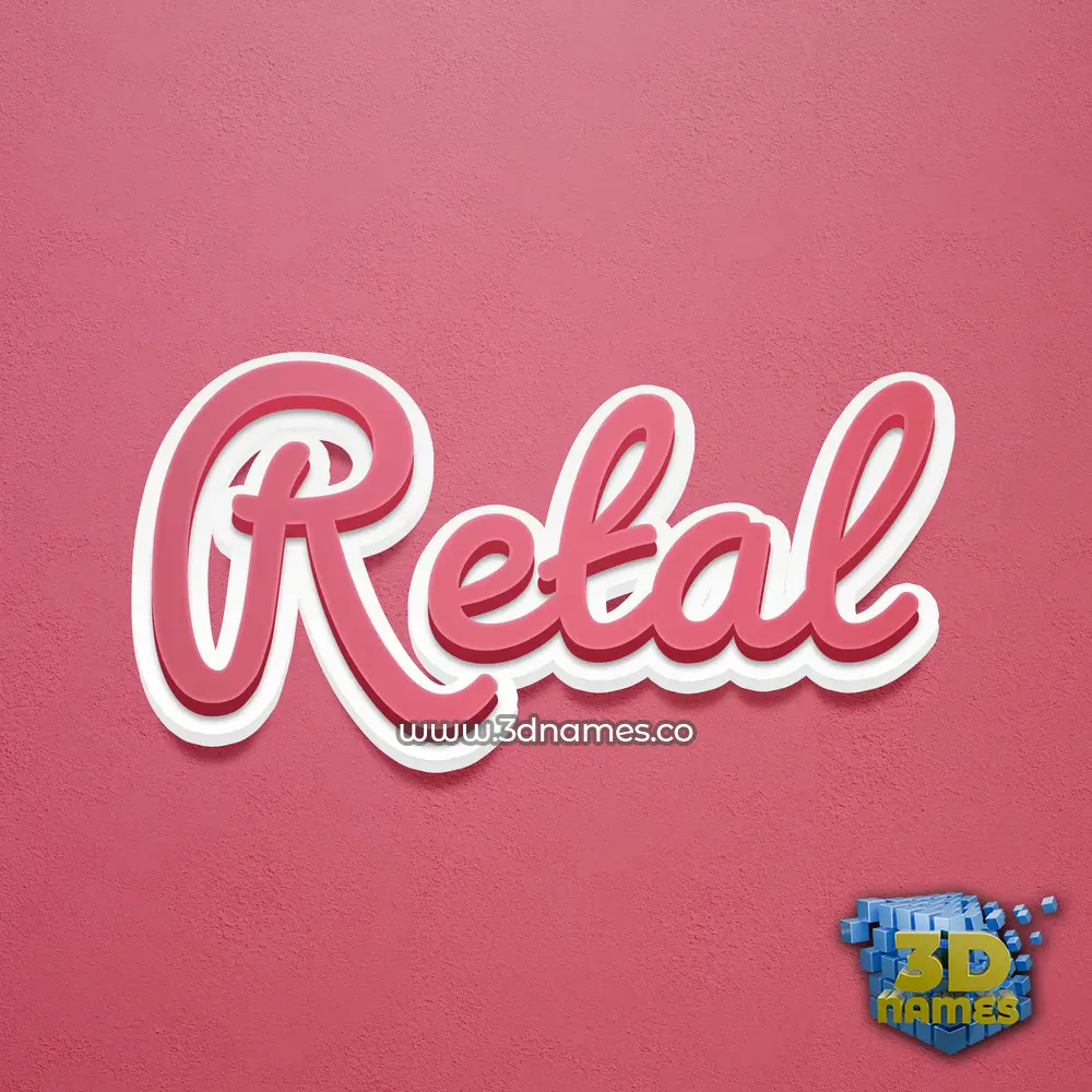 retal in Red Scribble style - 3D name wallpaper