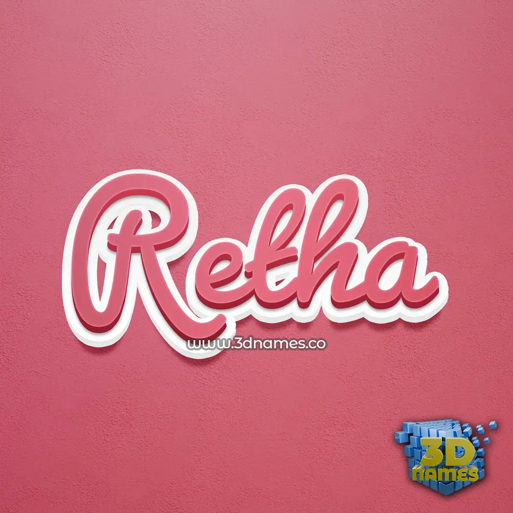 retha in Red Scribble style - 3D name wallpaper