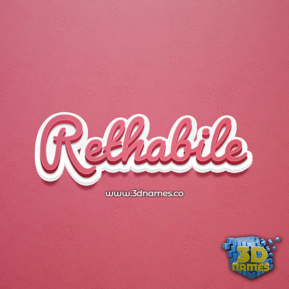 rethabile in Red Scribble style - 3D name wallpaper