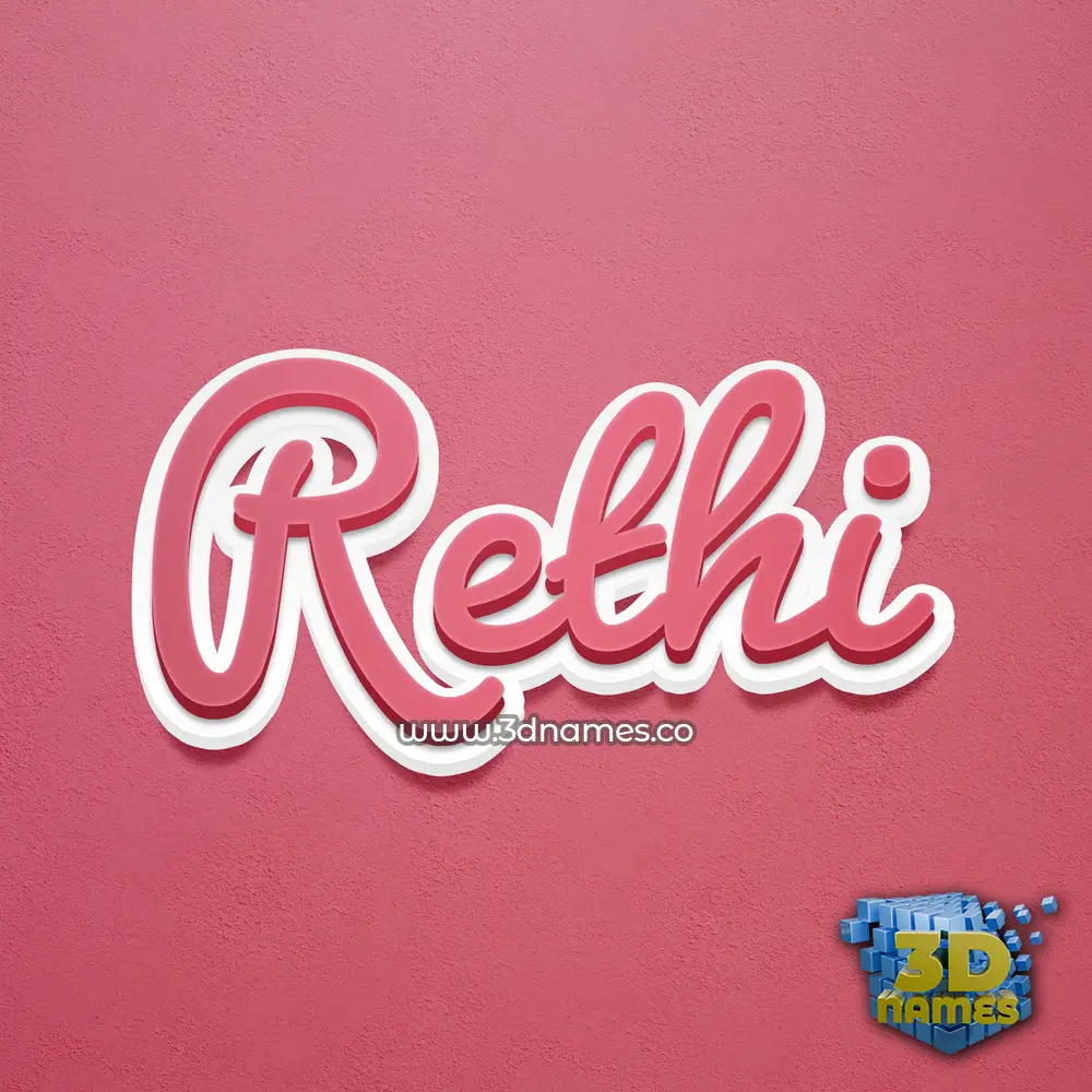 rethi in Red Scribble style - 3D name wallpaper