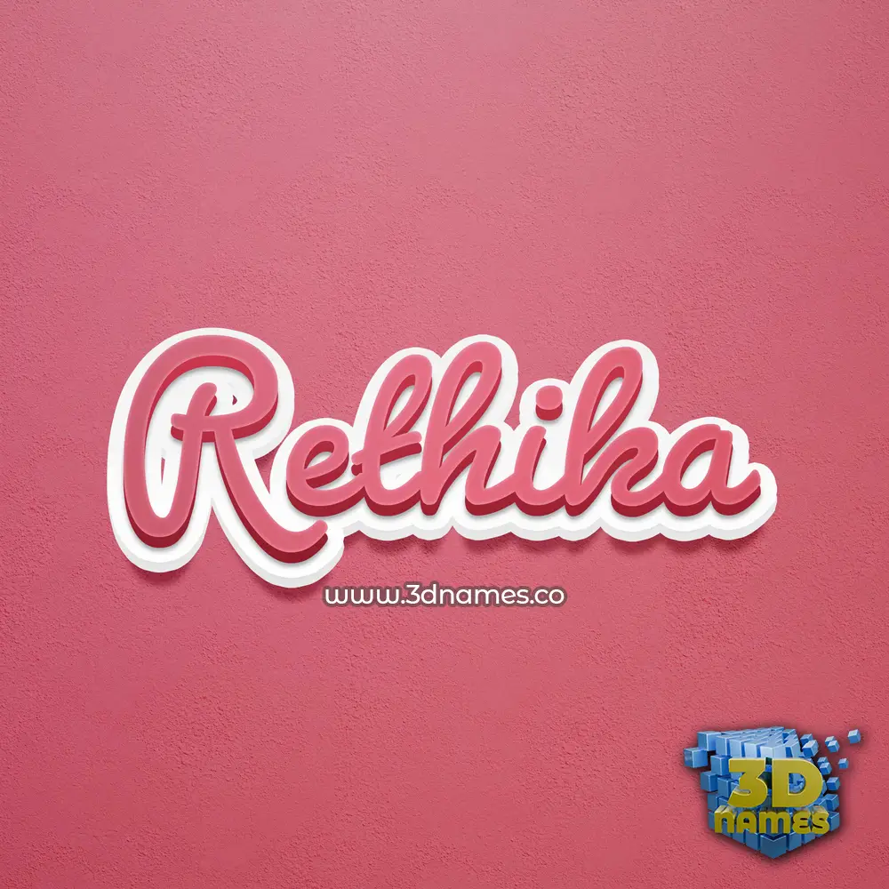 rethika in Red Scribble style - 3D name wallpaper