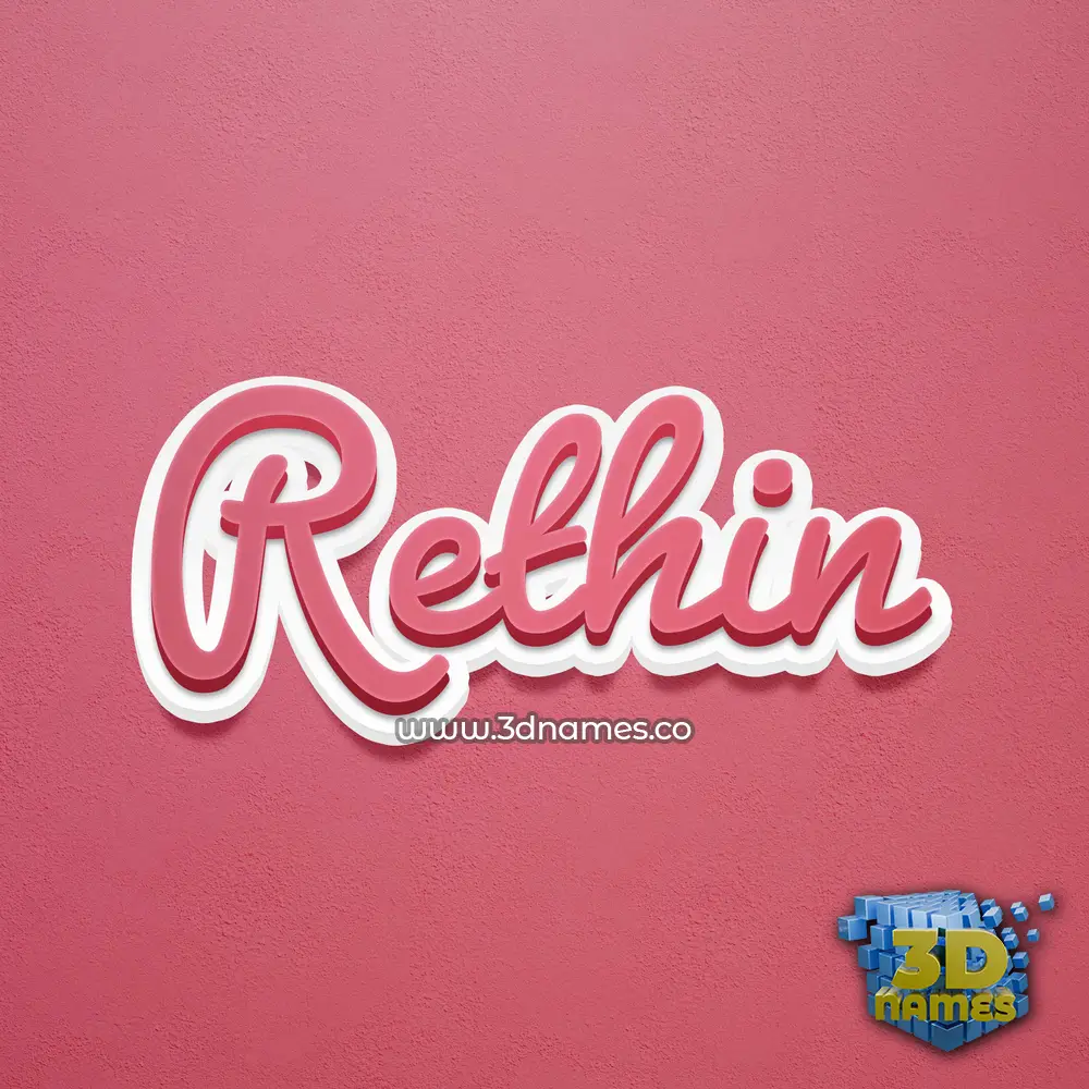 rethin in Red Scribble style - 3D name wallpaper