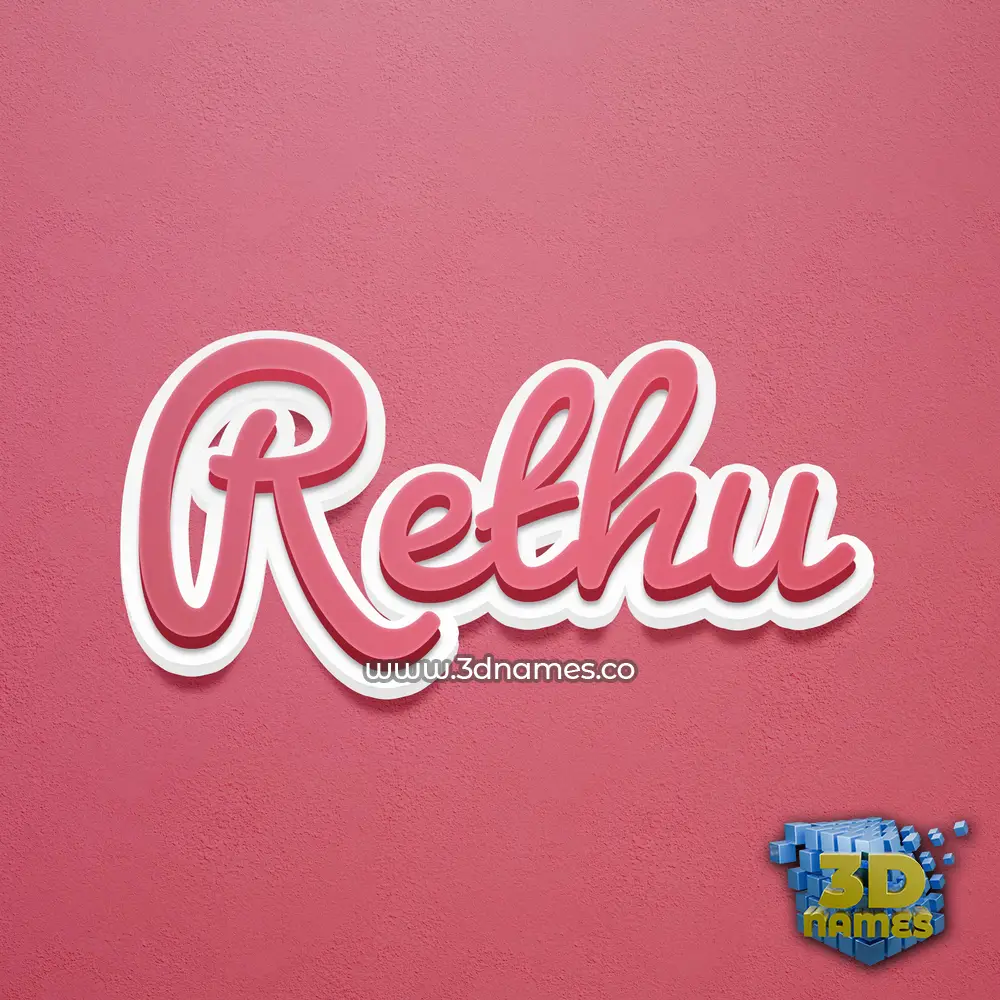 rethu in Red Scribble style - 3D name wallpaper
