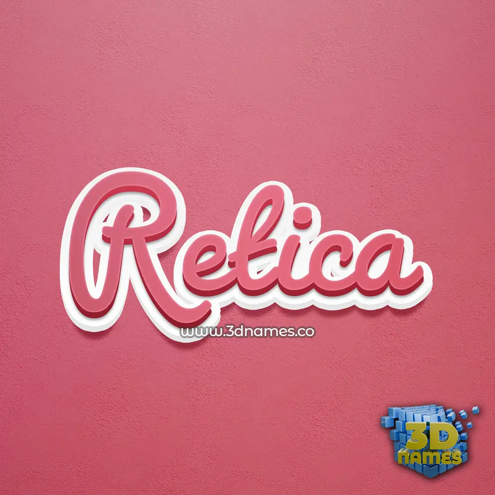 retica in Red Scribble style - 3D name wallpaper