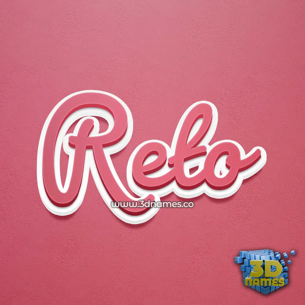 reto in Red Scribble style - 3D name wallpaper