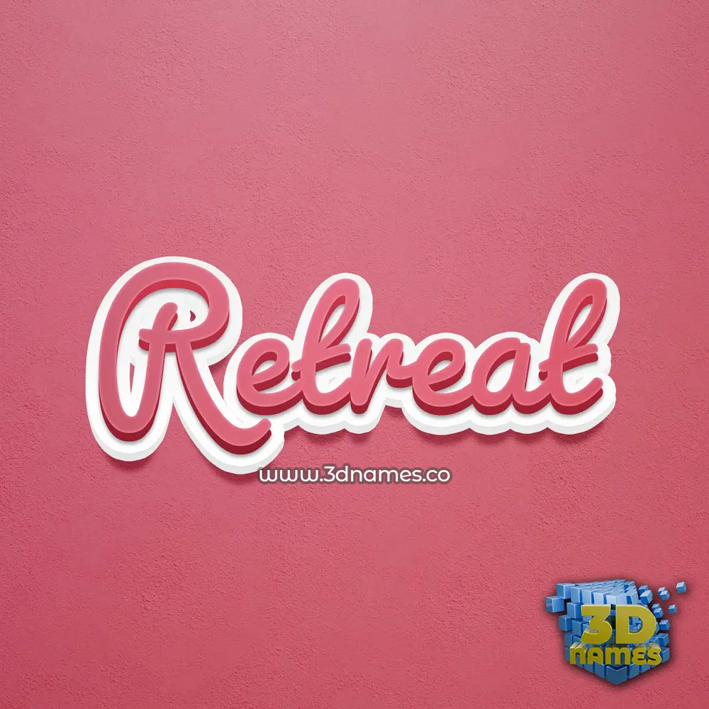 retreat in Red Scribble style - 3D name wallpaper