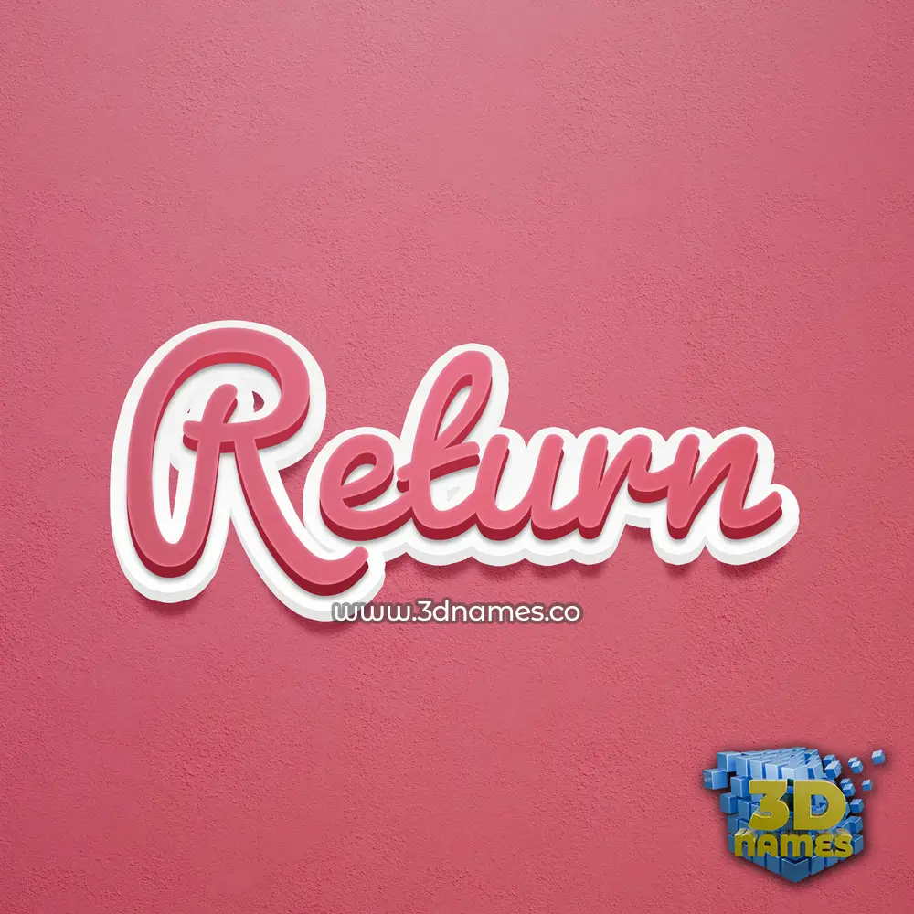 return in Red Scribble style - 3D name wallpaper
