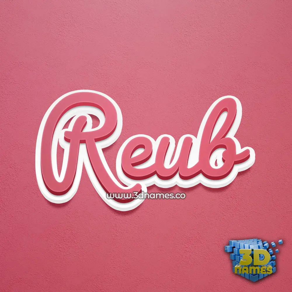 reub in Red Scribble style - 3D name wallpaper