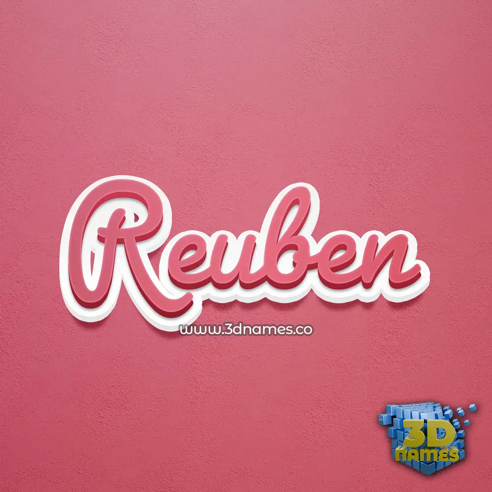reuben in Red Scribble style - 3D name wallpaper