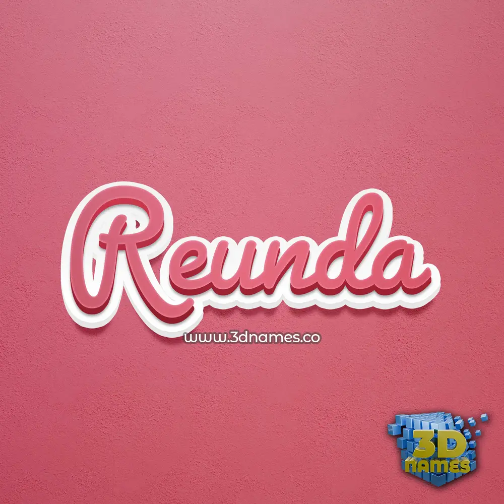 reunda in Red Scribble style - 3D name wallpaper