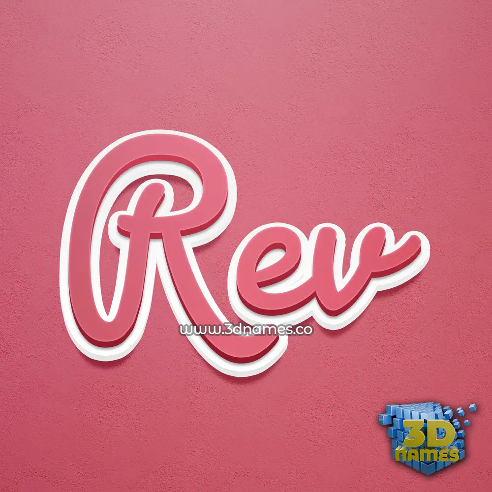 rev in Red Scribble style - 3D name wallpaper