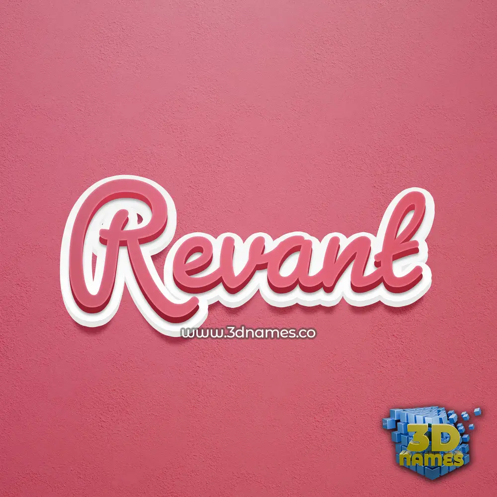 revant in Red Scribble style - 3D name wallpaper