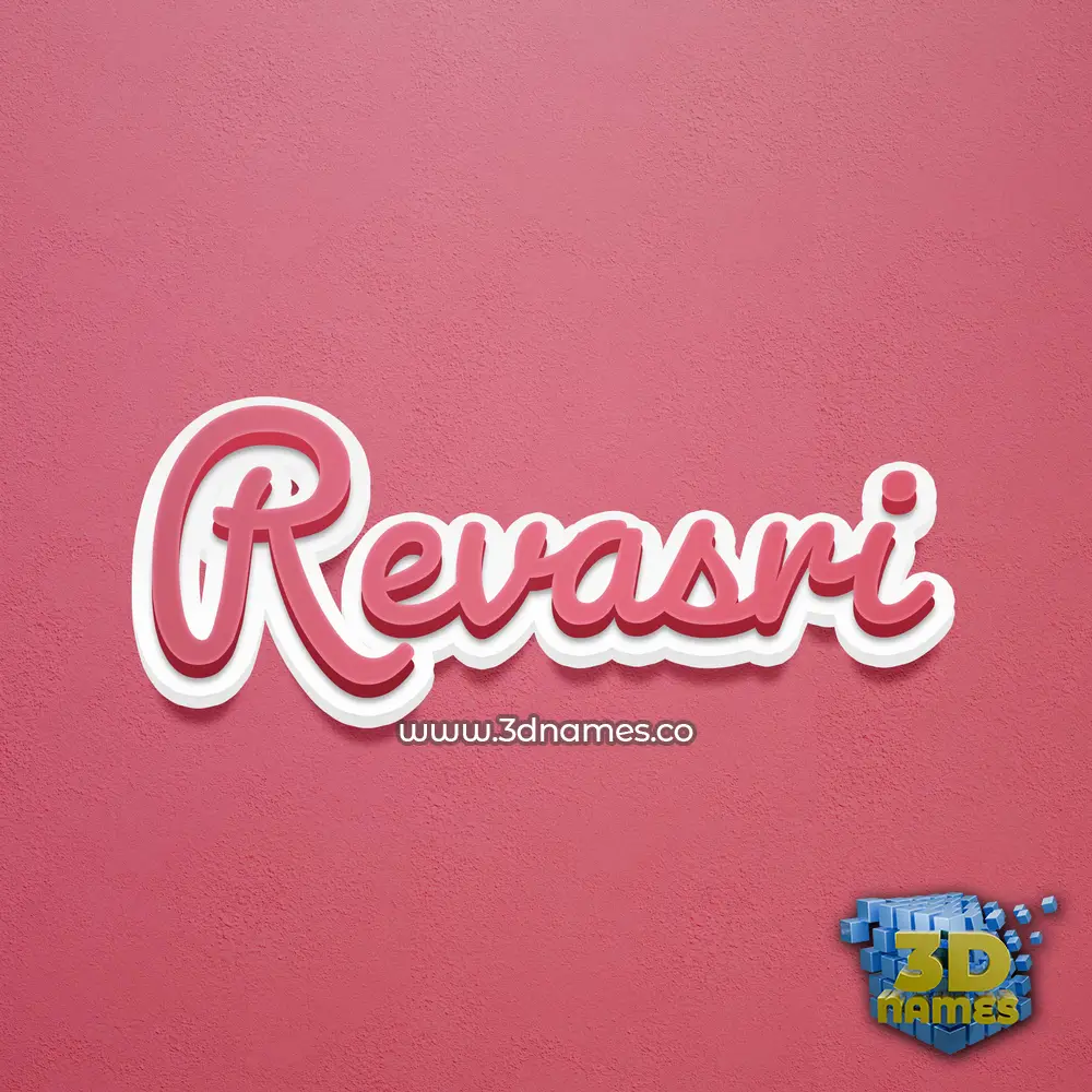 revasri in Red Scribble style - 3D name wallpaper