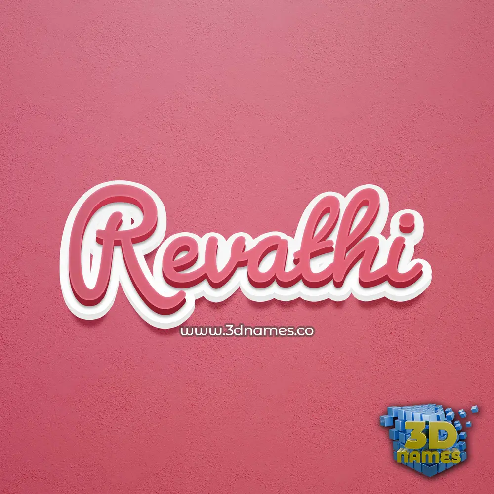revathi in Red Scribble style - 3D name wallpaper