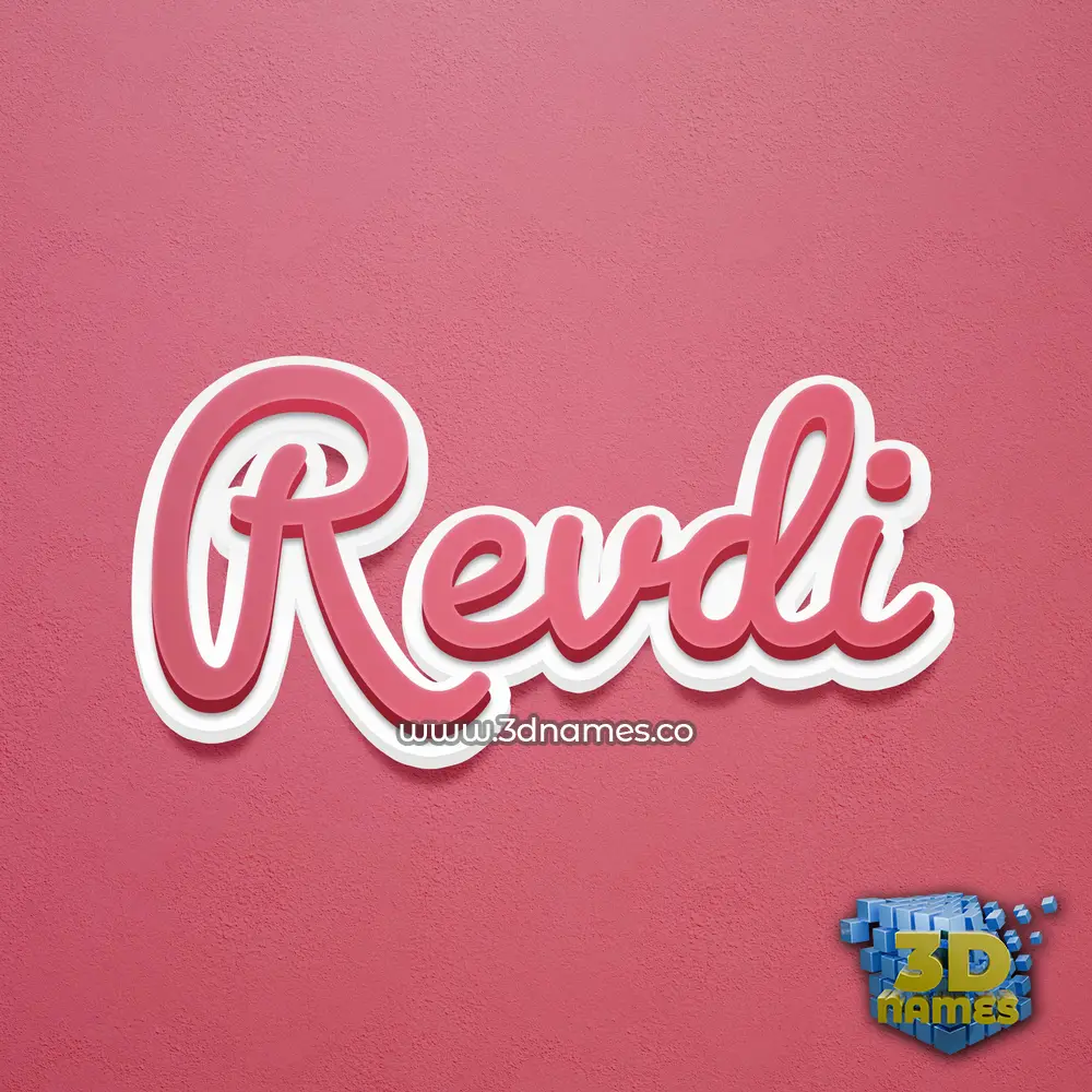 revdi in Red Scribble style - 3D name wallpaper