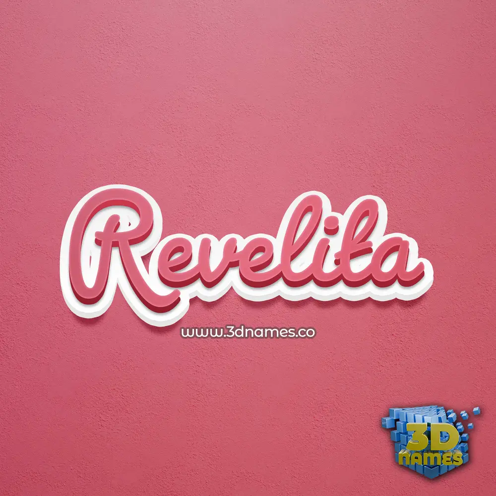 revelita in Red Scribble style - 3D name wallpaper