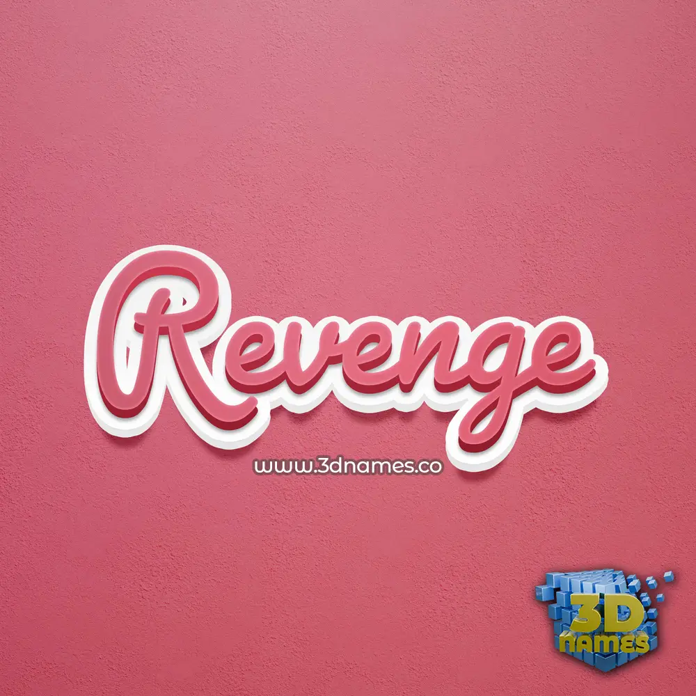 revenge in Red Scribble style - 3D name wallpaper