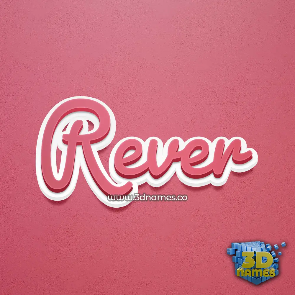 rever in Red Scribble style - 3D name wallpaper