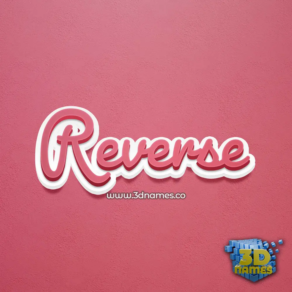 reverse in Red Scribble style - 3D name wallpaper