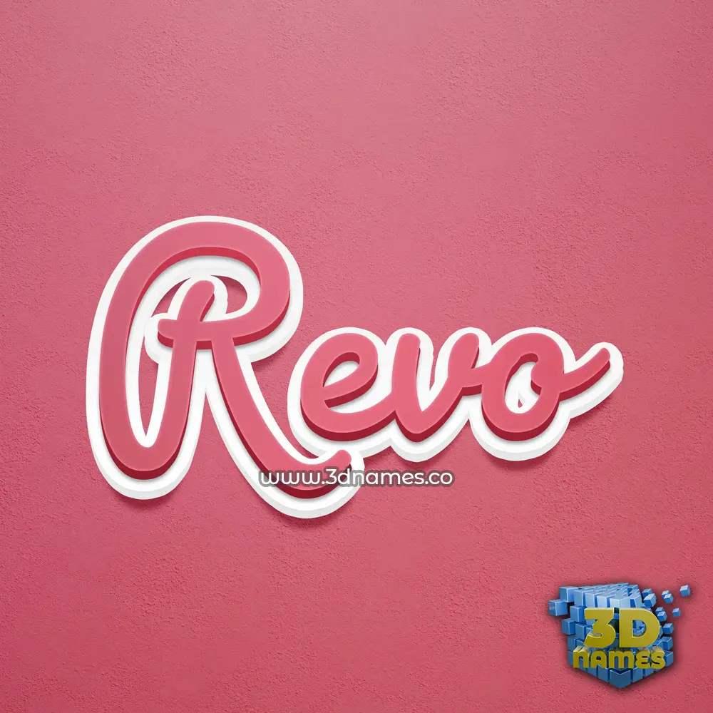 revo in Red Scribble style - 3D name wallpaper
