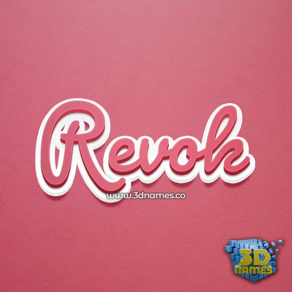 revok in Red Scribble style - 3D name wallpaper