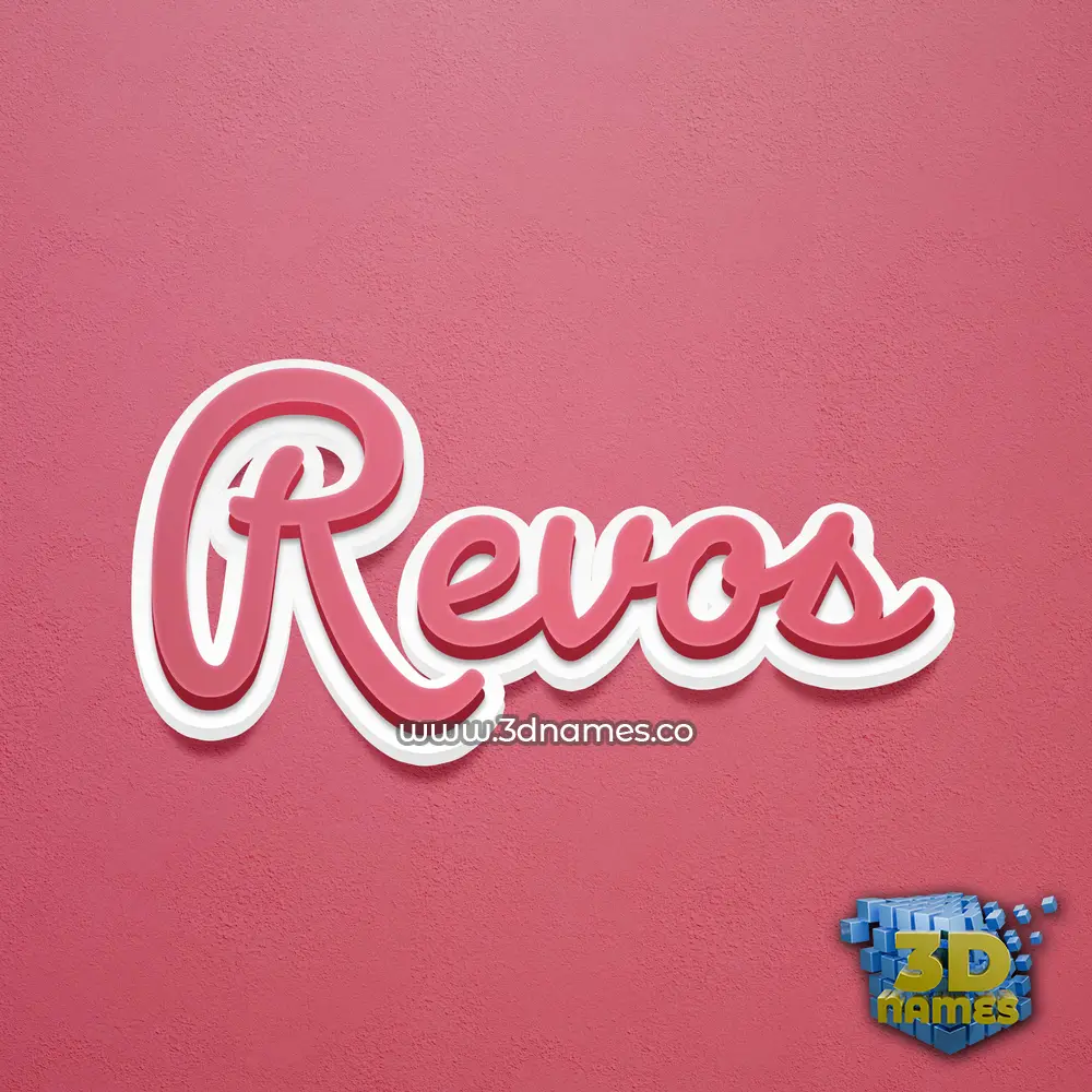 revos in Red Scribble style - 3D name wallpaper