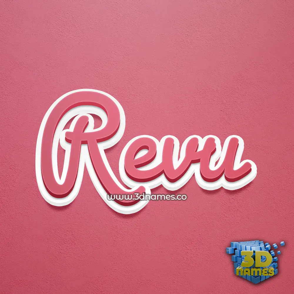 revu in Red Scribble style - 3D name wallpaper
