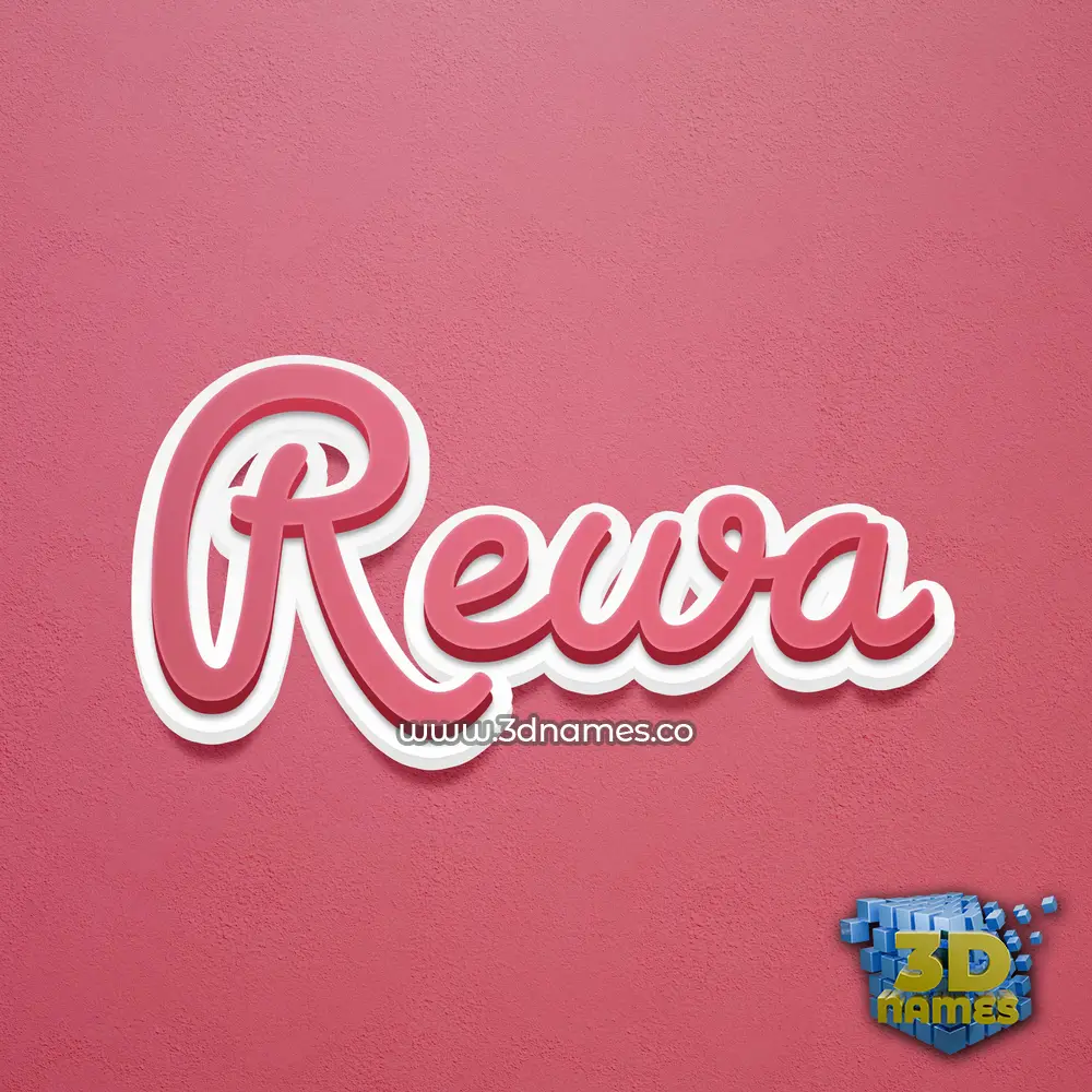 rewa in Red Scribble style - 3D name wallpaper