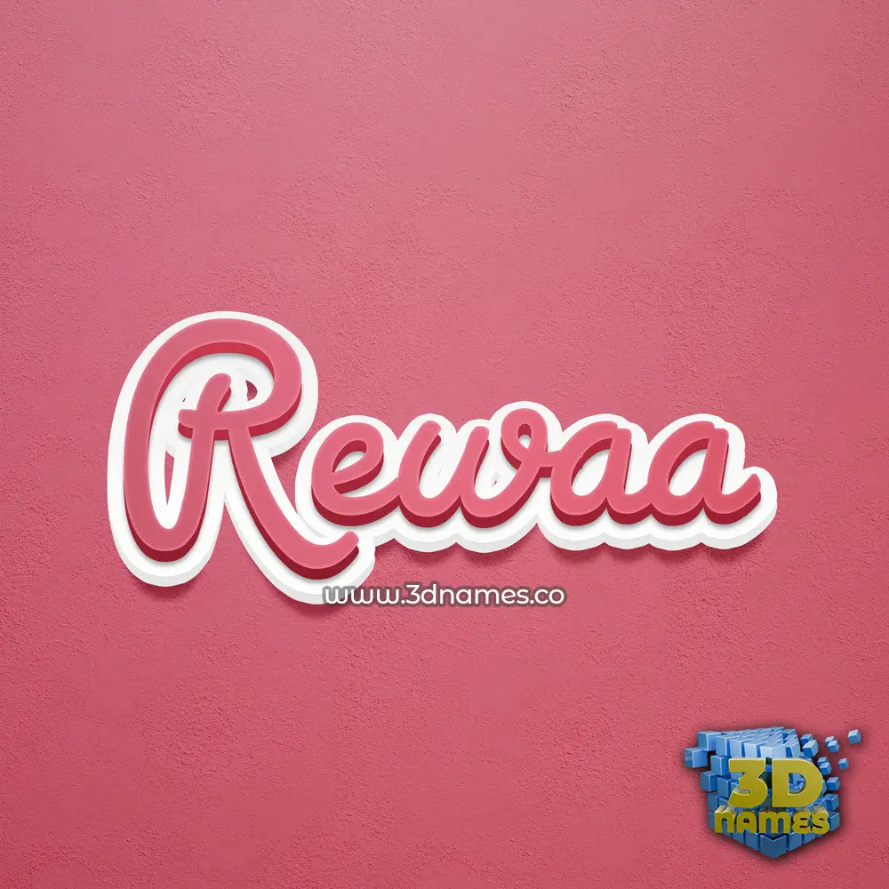 rewaa in Red Scribble style - 3D name wallpaper