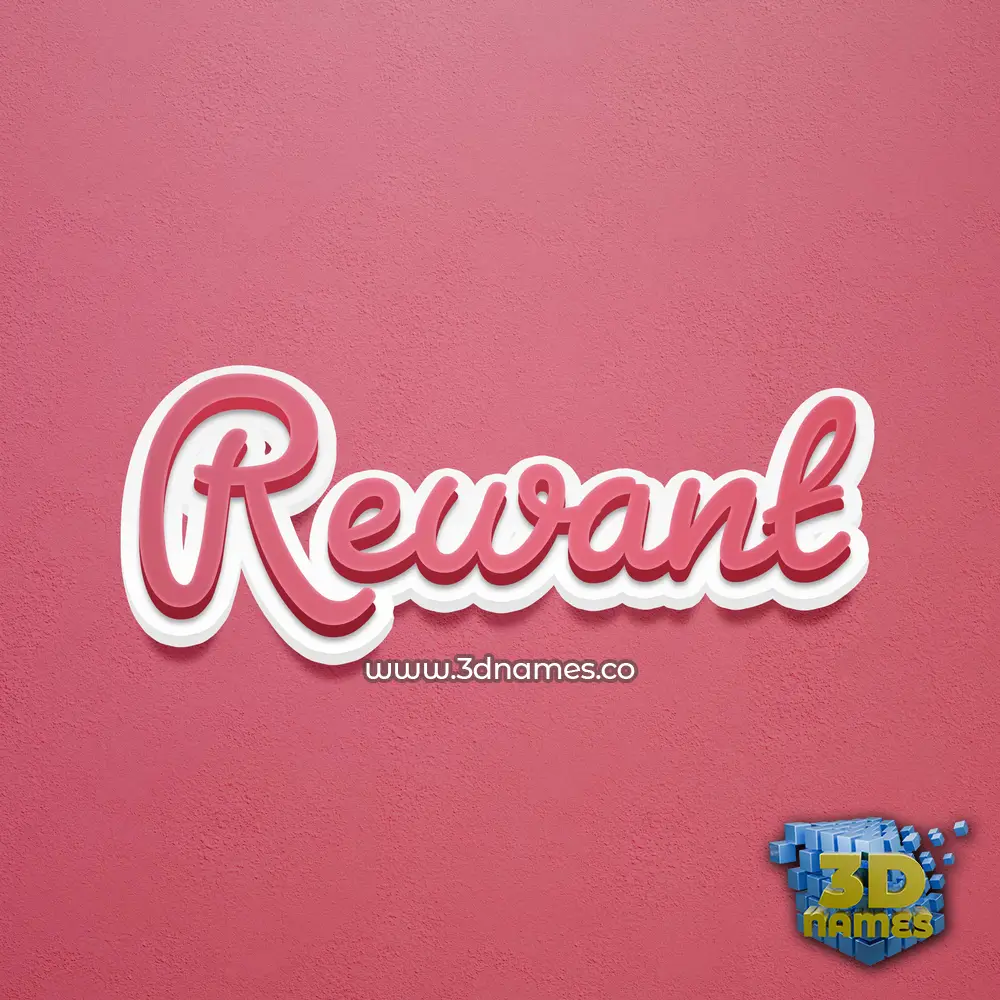 rewant in Red Scribble style - 3D name wallpaper