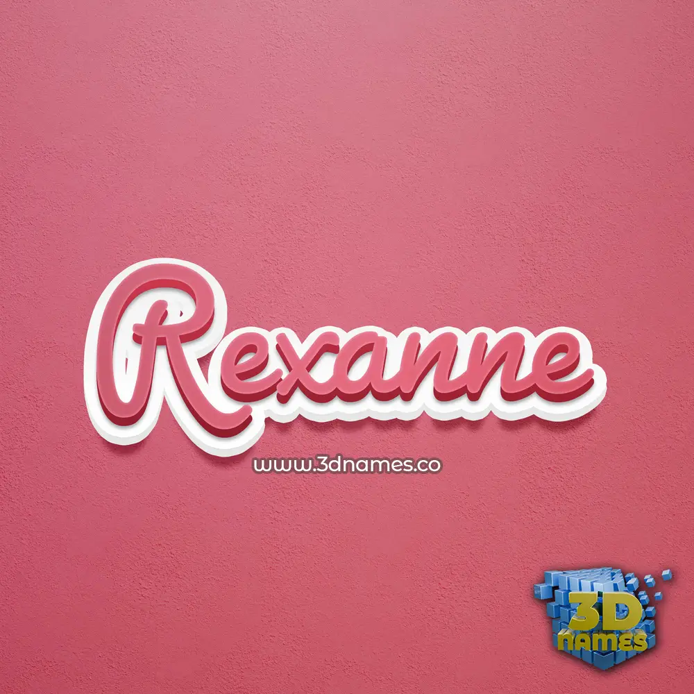rexanne in Red Scribble style - 3D name wallpaper