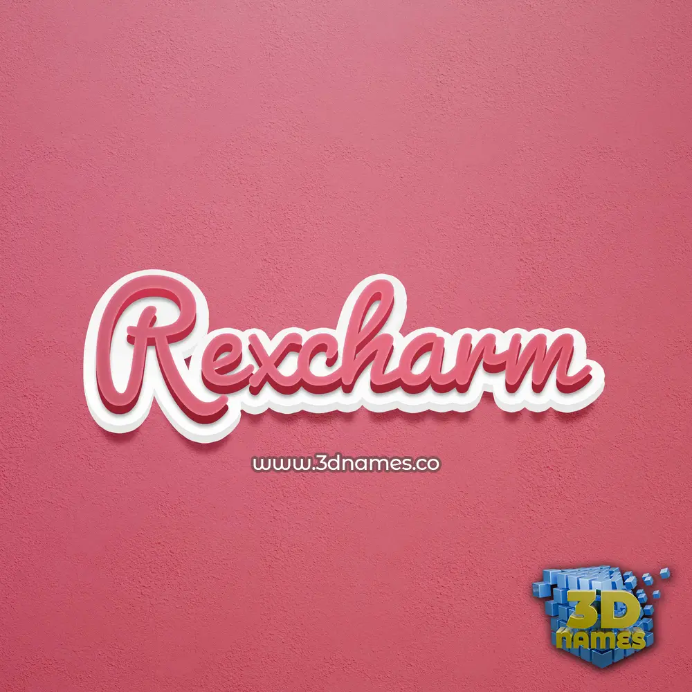 rexcharm in Red Scribble style - 3D name wallpaper