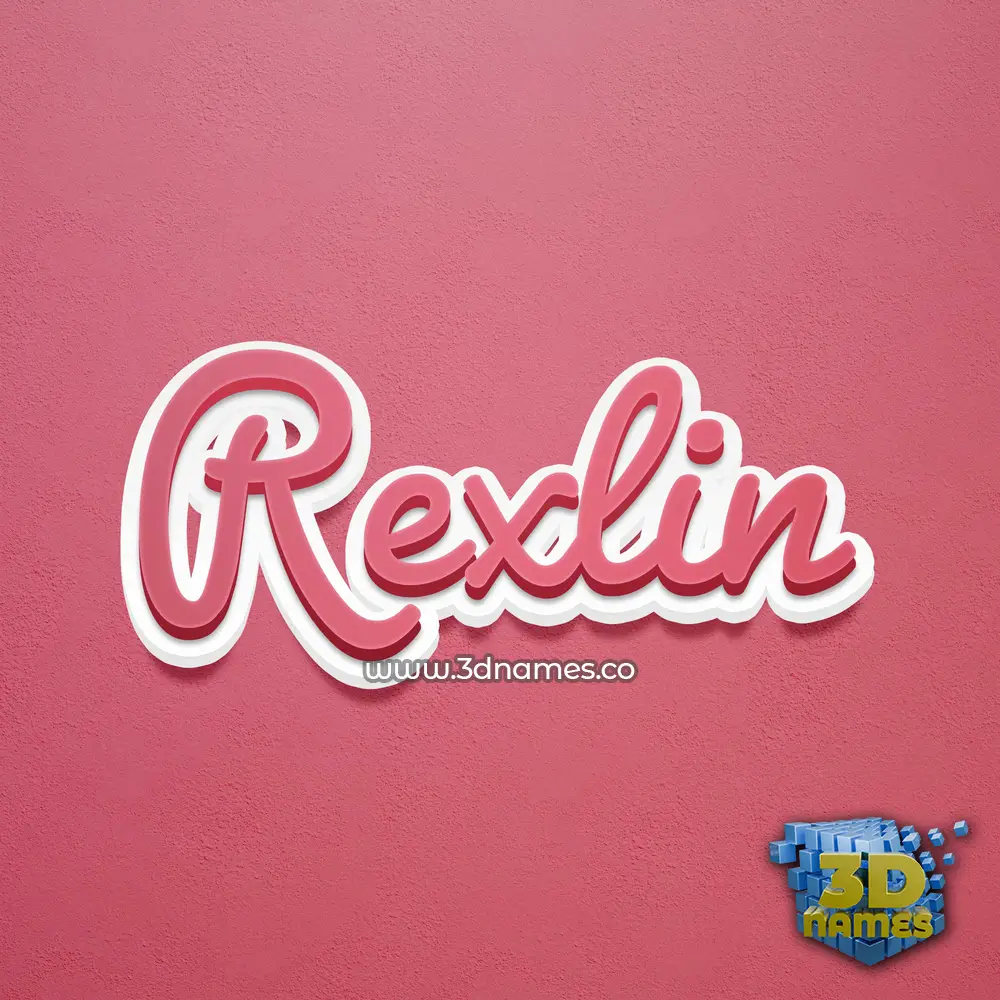 rexlin in Red Scribble style - 3D name wallpaper