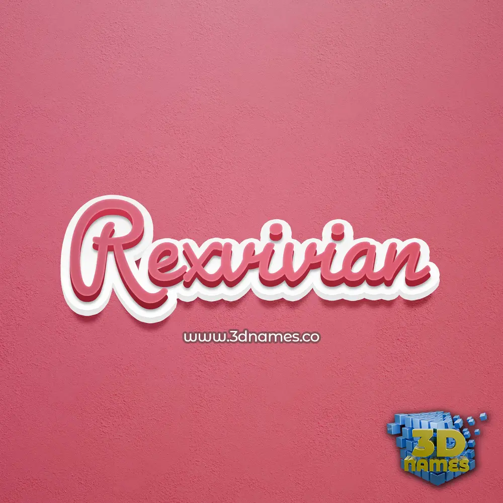 rexvivian in Red Scribble style - 3D name wallpaper