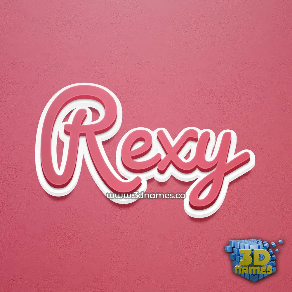 rexy in Red Scribble style - 3D name wallpaper