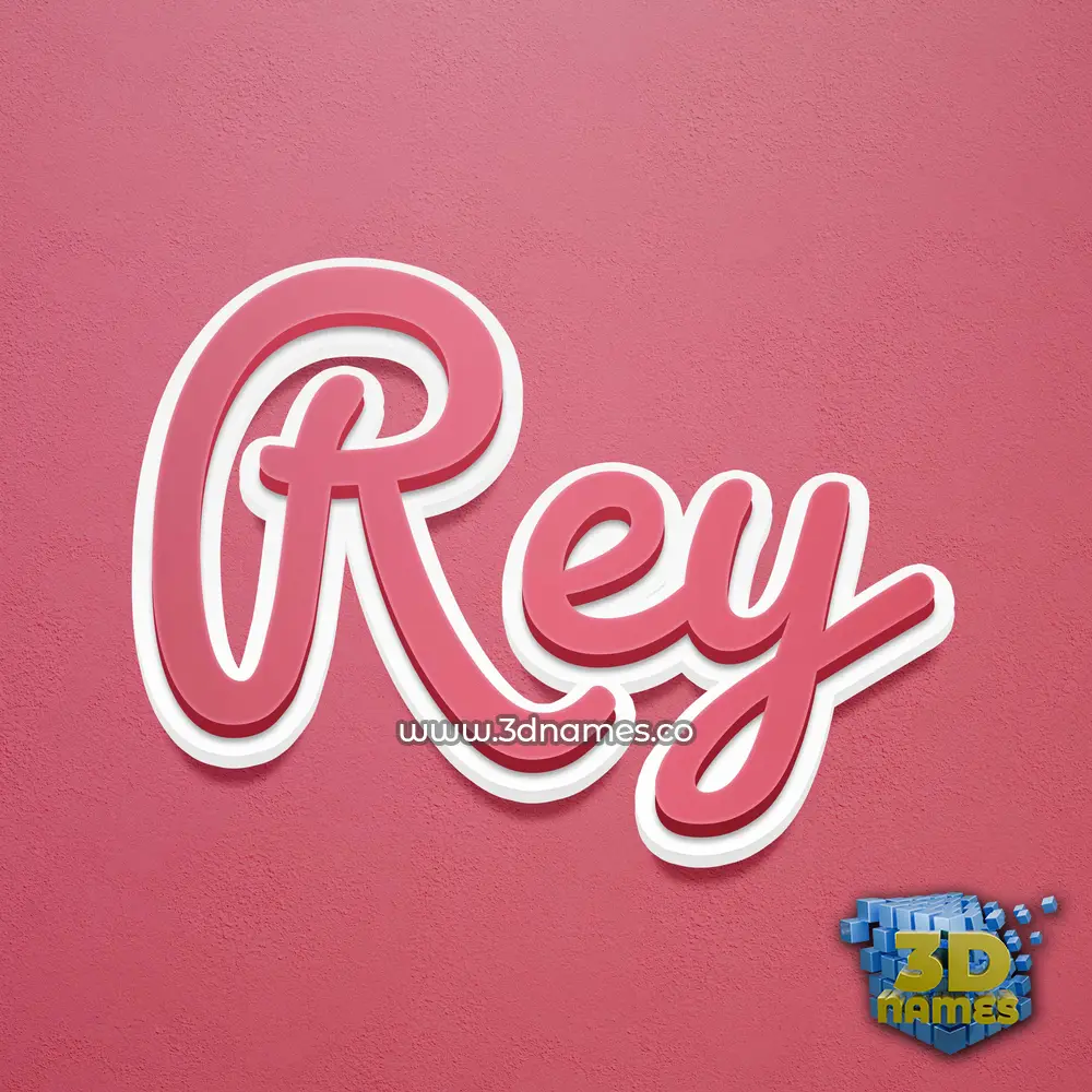 rey in Red Scribble style - 3D name wallpaper