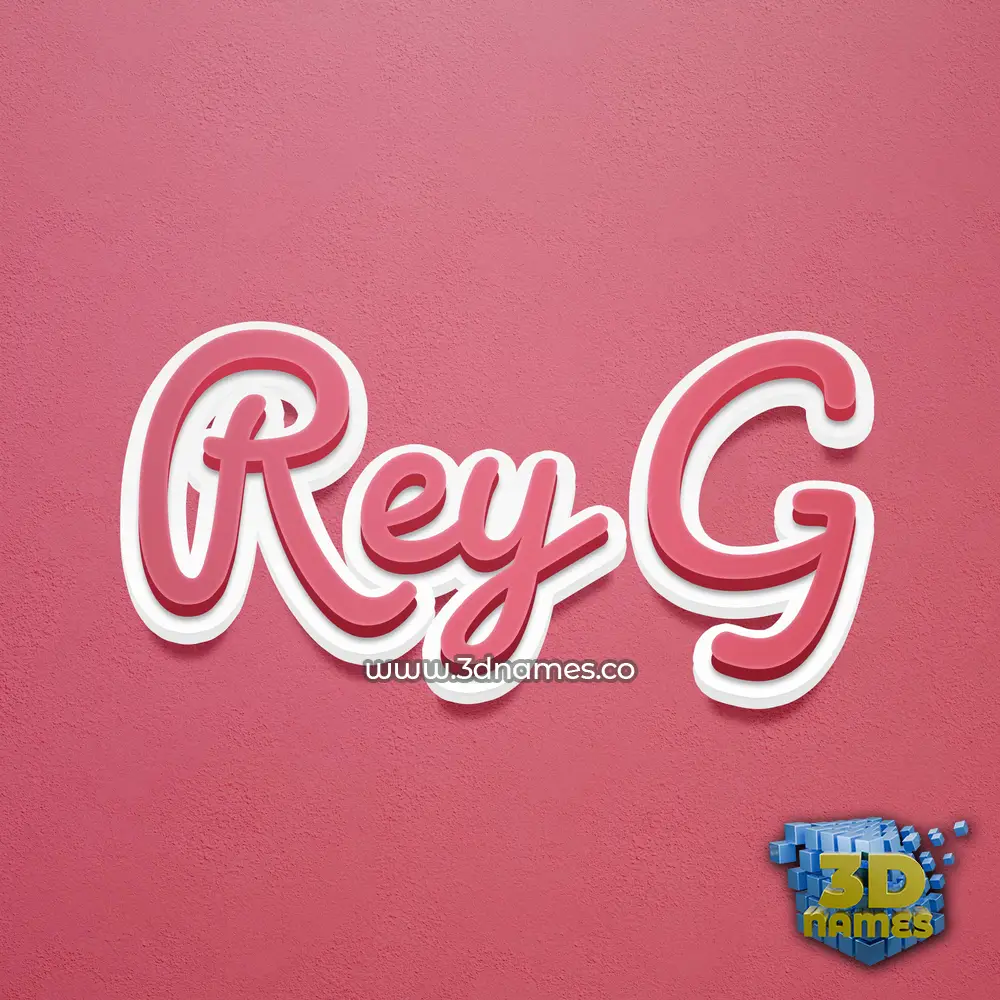 rey g in Red Scribble style - 3D name wallpaper