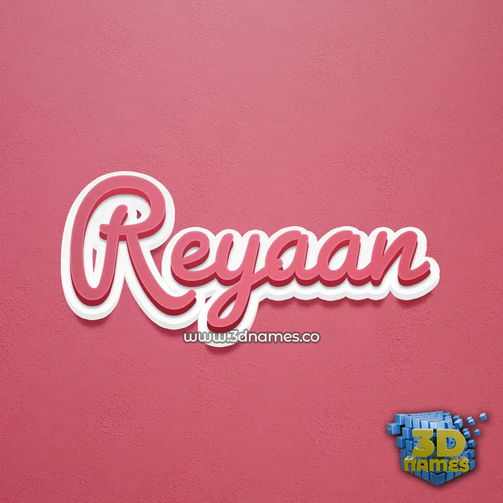 reyaan in Red Scribble style - 3D name wallpaper