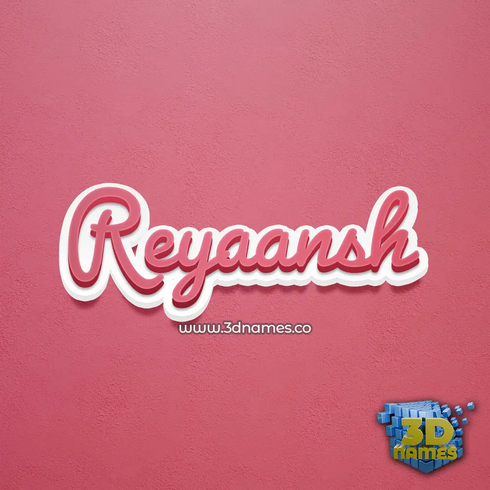 reyaansh in Red Scribble style - 3D name wallpaper
