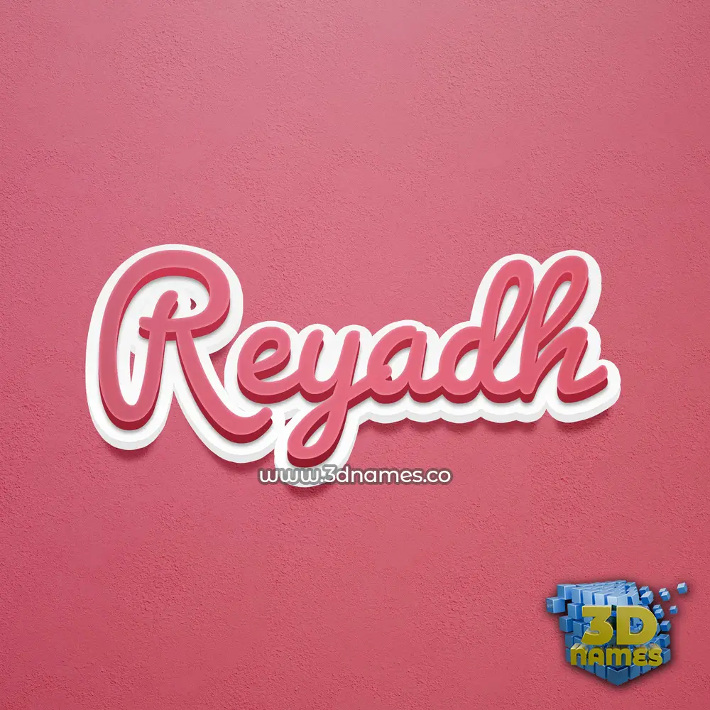 reyadh in Red Scribble style - 3D name wallpaper
