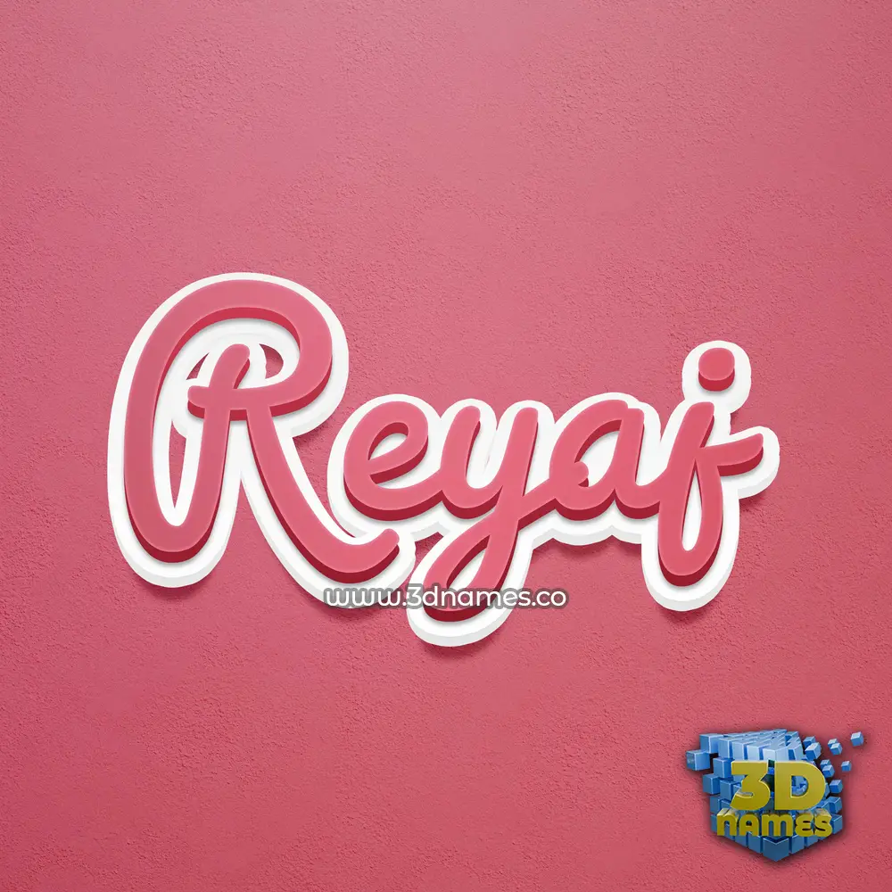 reyaj in Red Scribble style - 3D name wallpaper