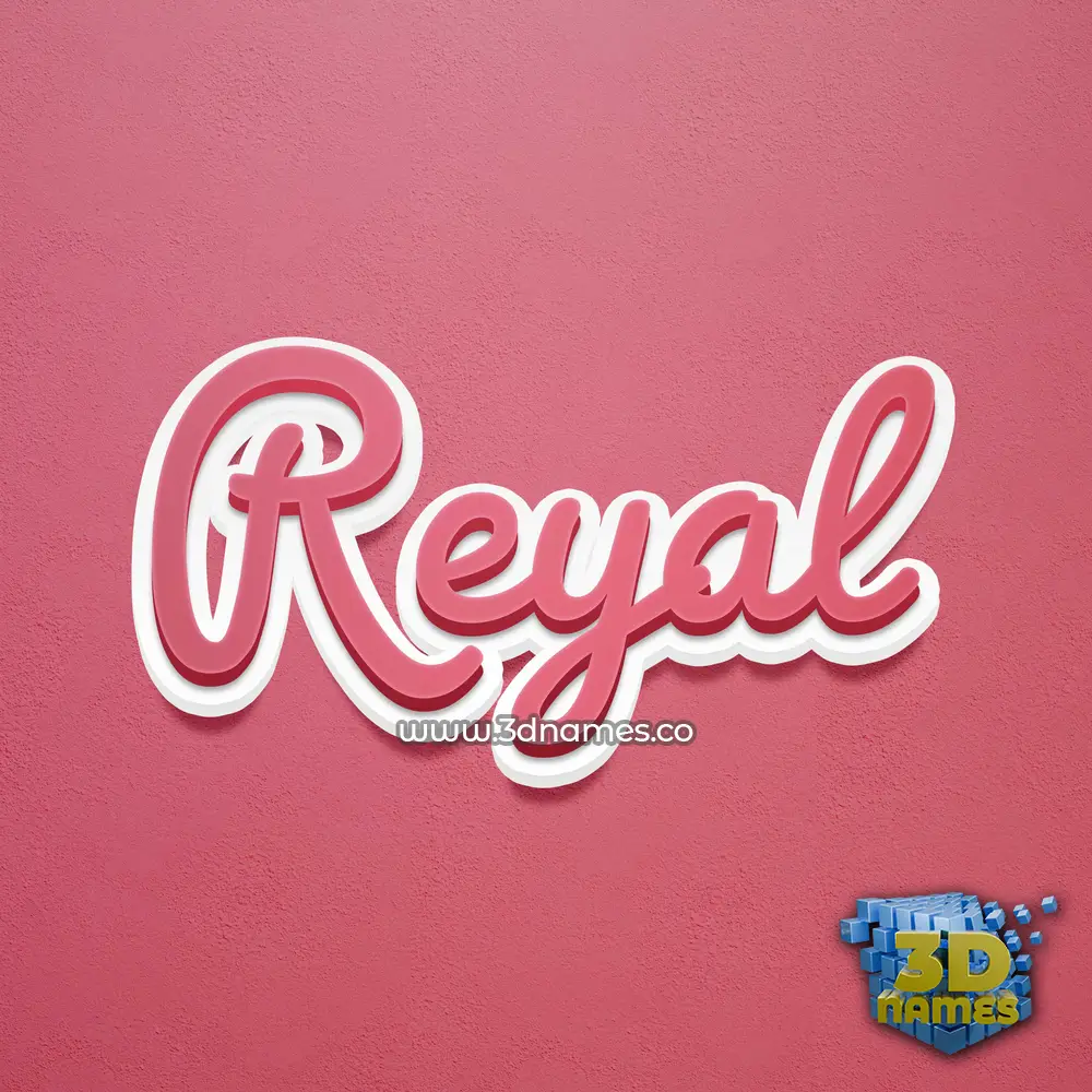 reyal in Red Scribble style - 3D name wallpaper