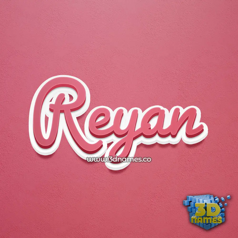 reyan in Red Scribble style - 3D name wallpaper