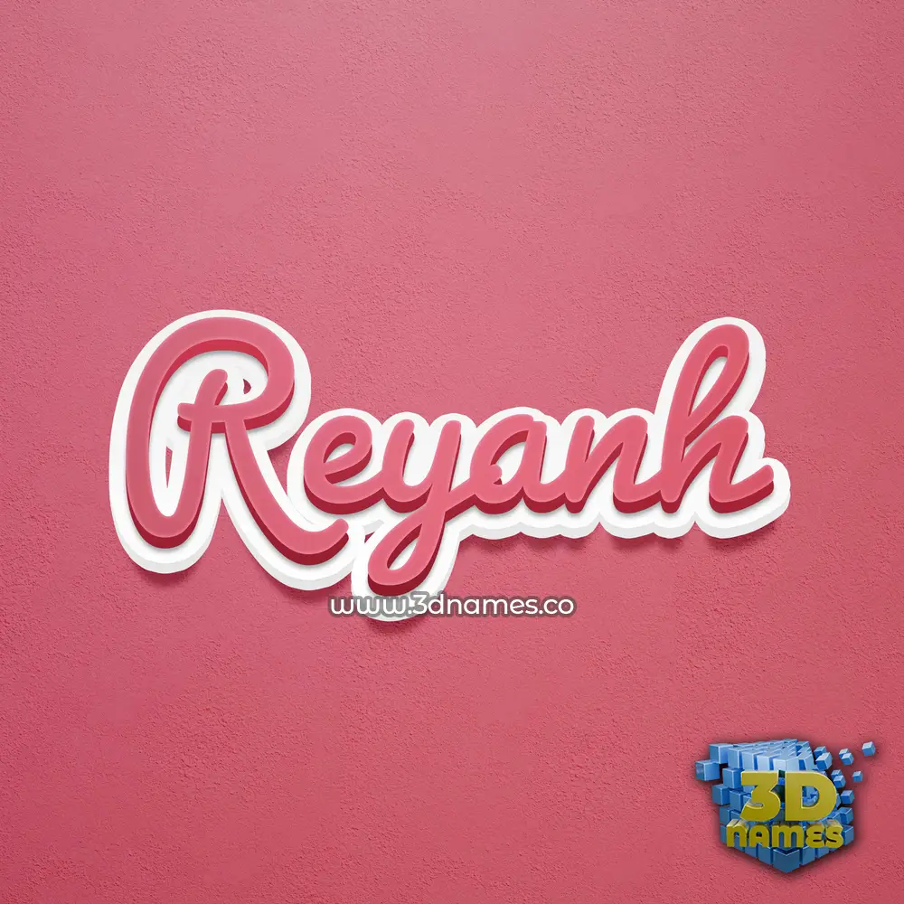 reyanh in Red Scribble style - 3D name wallpaper