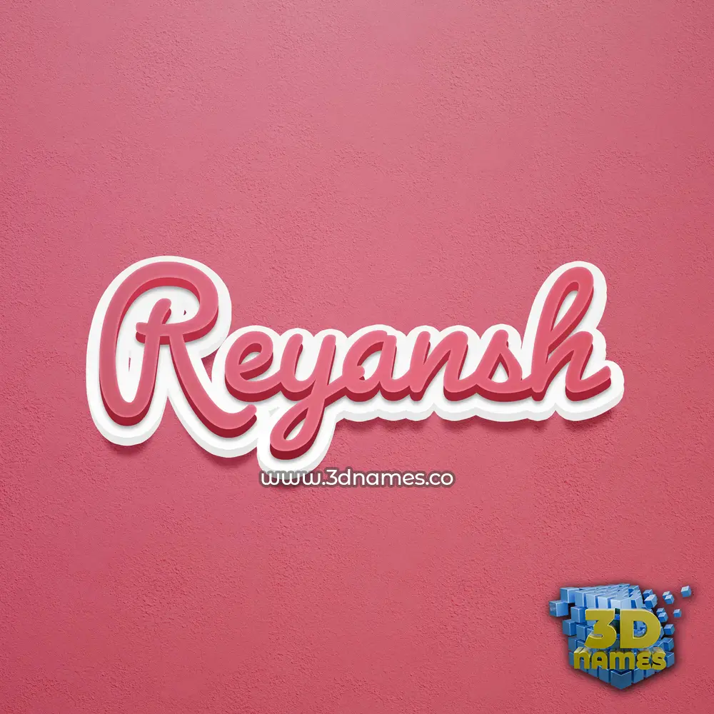 reyansh in Red Scribble style - 3D name wallpaper