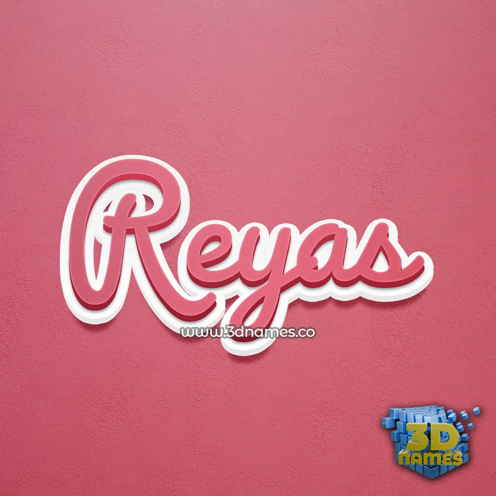 reyas in Red Scribble style - 3D name wallpaper